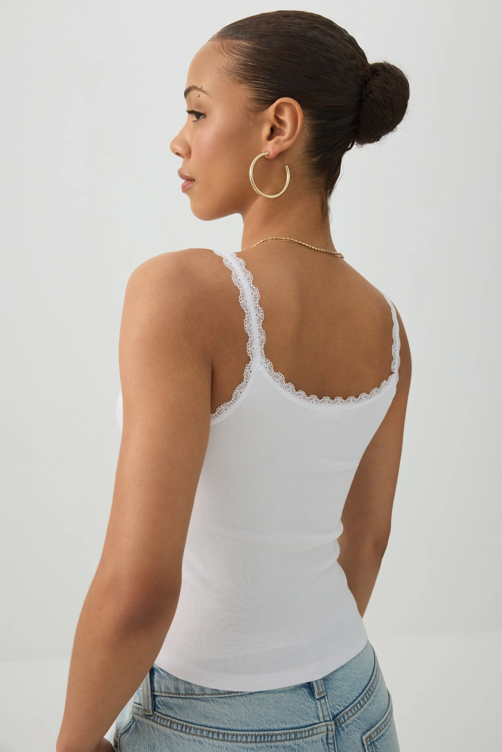 Scoop Neck Lace Trim Tank - Image 4
